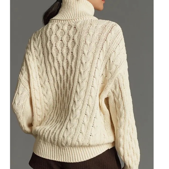 Anthropology Pilcro Cable Knit Turtleneck Sweater NWT Size Small - Picture 2 of 10